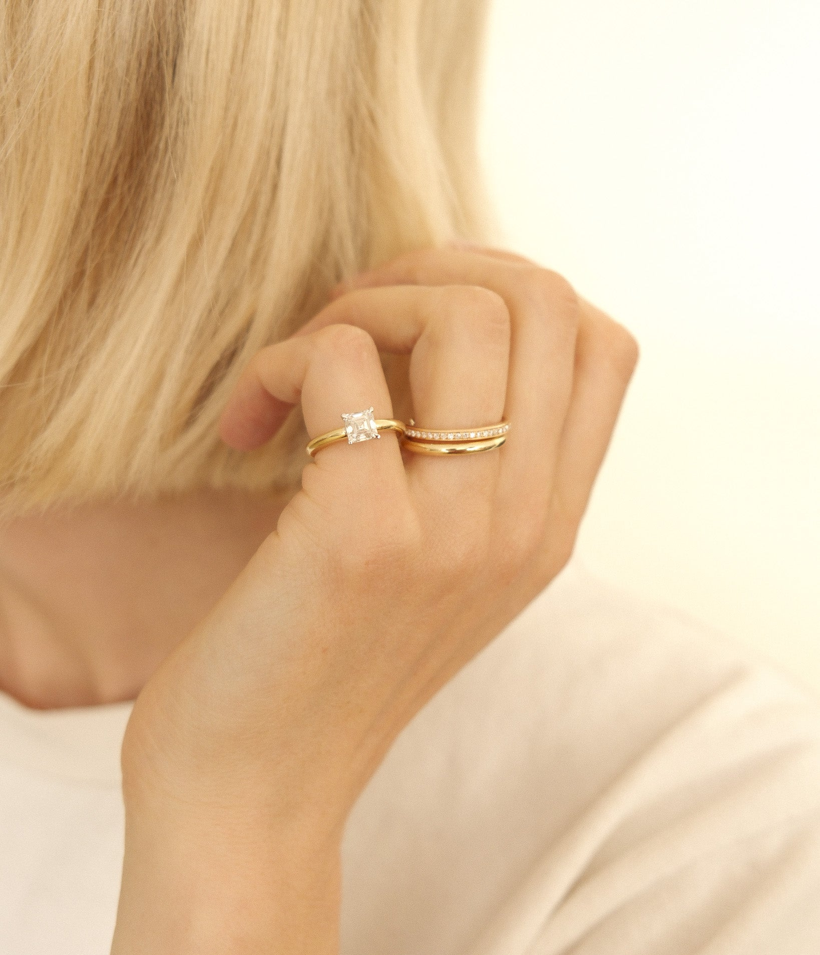 Collection of lab grown diamonds rings