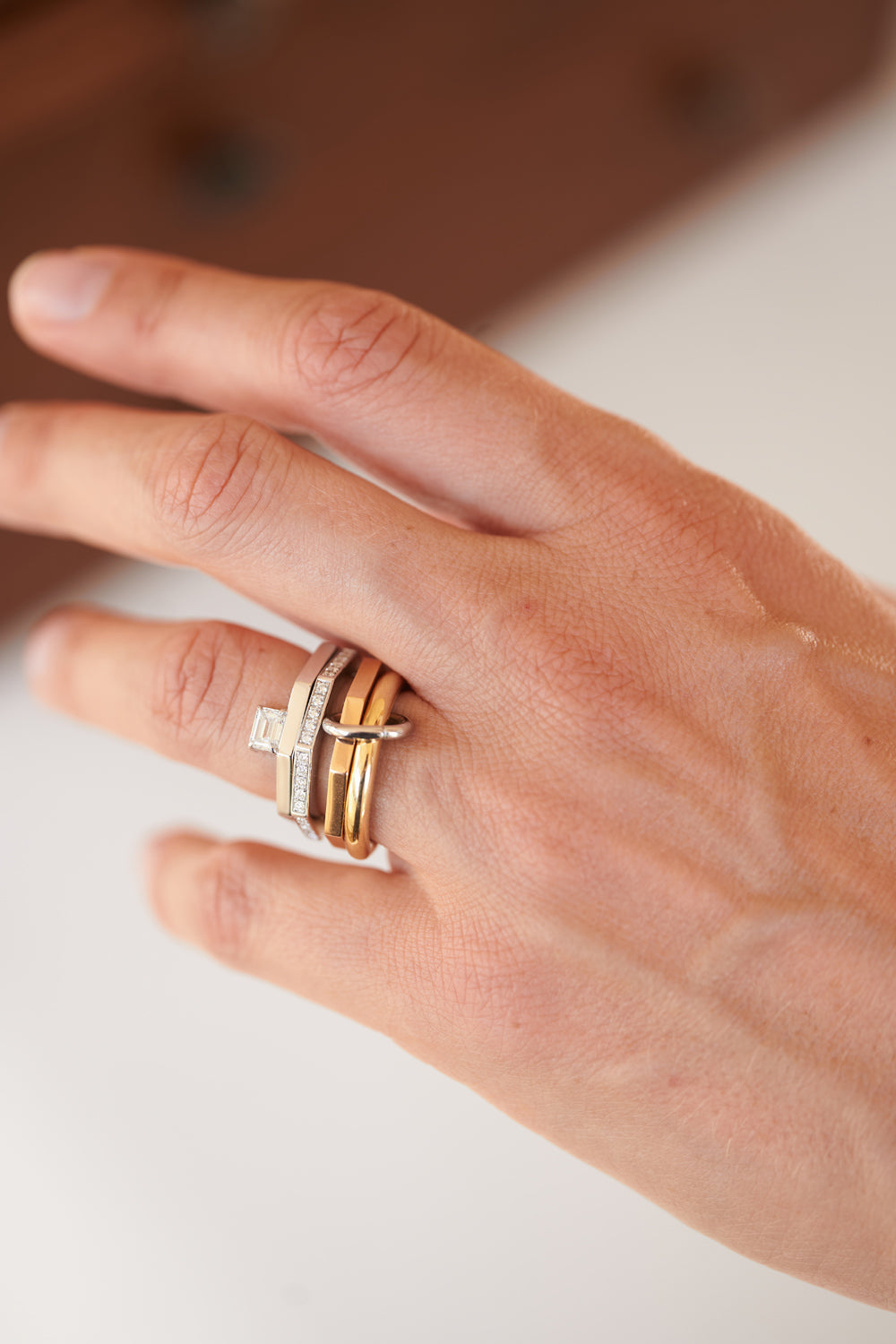 daure-linio-bold-rings-stacking-18k-recycled-gold-lab-grown-diamond-on-hand